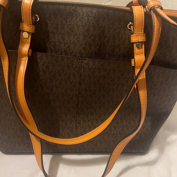 Michael Michael Kors Brown / Cider Bedford Medium Logo Tote Bag - Picture 4 of 7